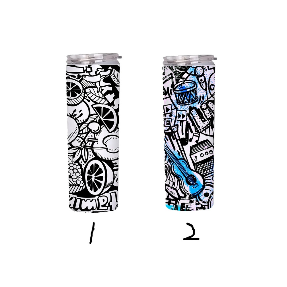 Personalized Fruit/music Party Semi handmade 20oz stainless straight bottle